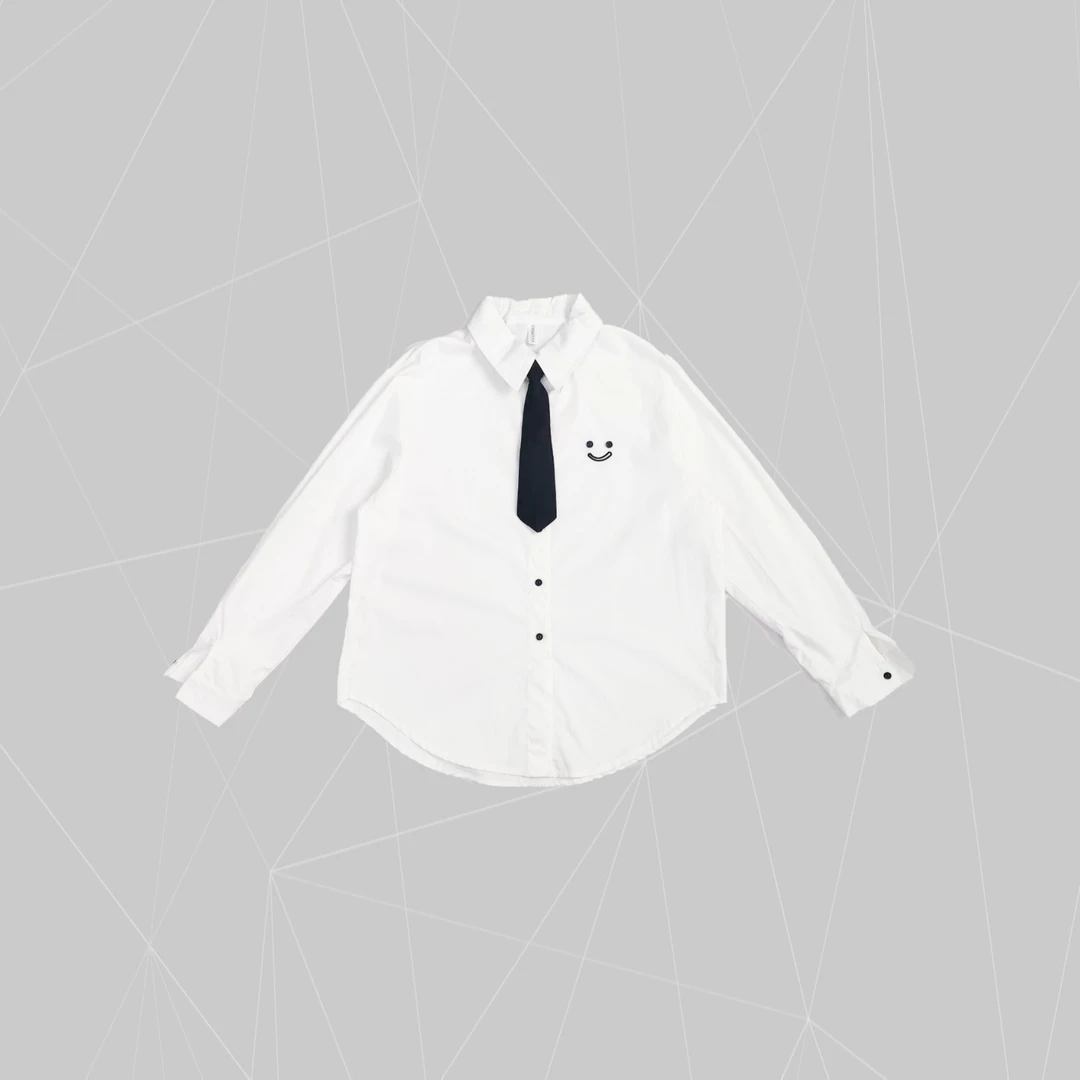 【伊人风尚服饰推荐】2024春季新款长袖配黑色领带纯色衬衫外套2237