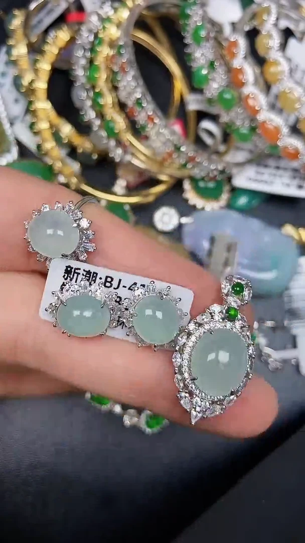 银S925镶嵌戒指翡翠2540