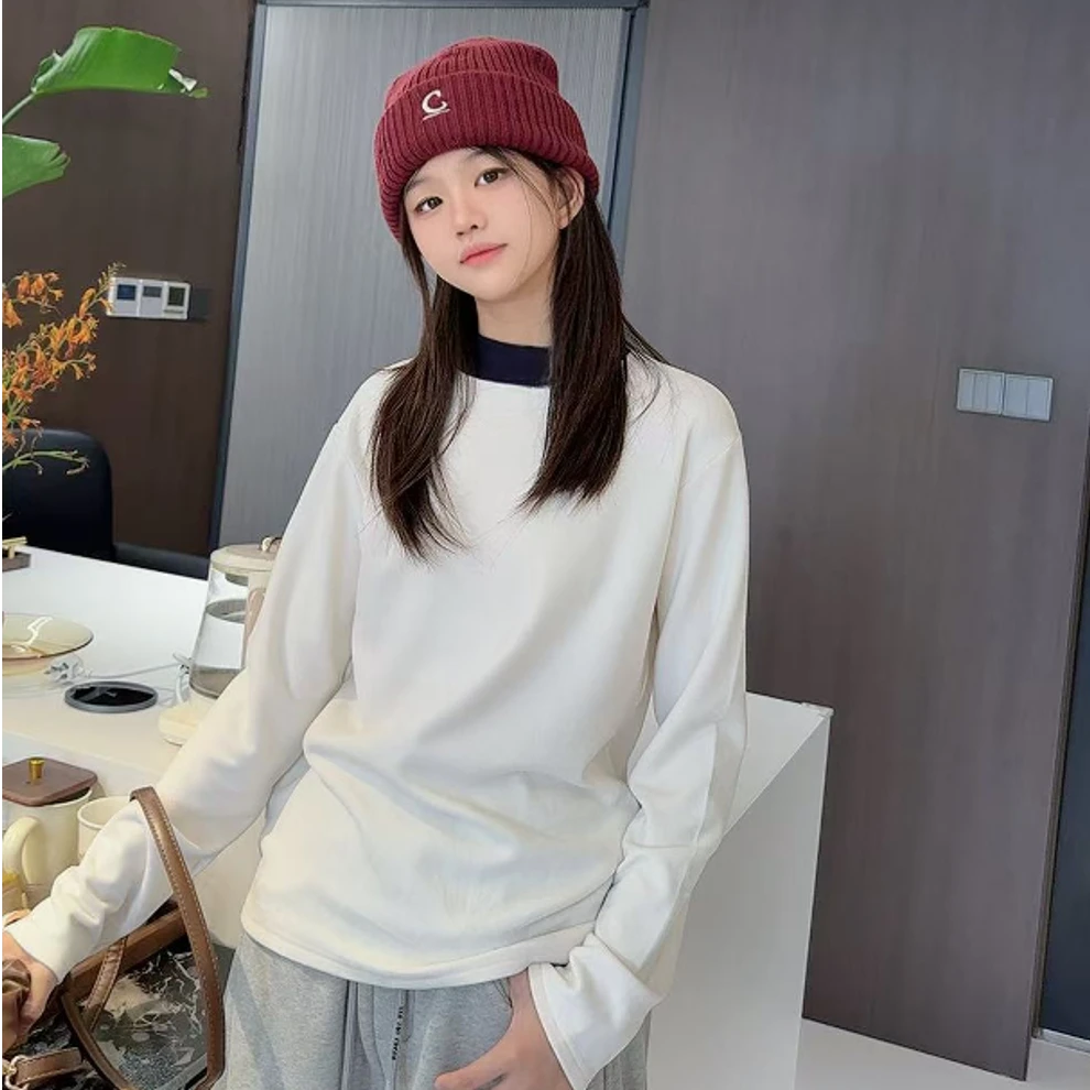 TTY 冬季2025加厚纯色半高领拼色小众设计感修身保暖打底 278148