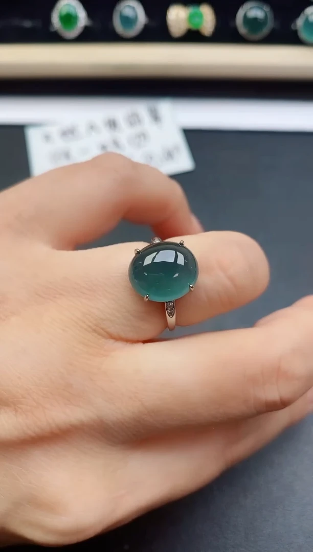 翡翠戒指银S925镶嵌11