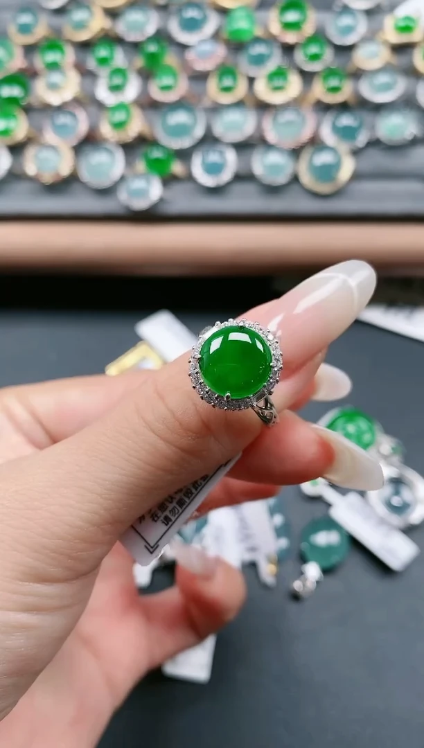 【闪购商品】翡翠戒指银S925镶嵌111111111