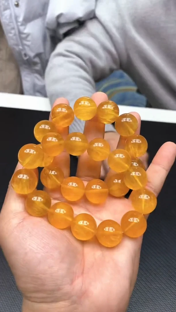 未镶嵌手串萤石B1黄萤石18mm 多样性发其一