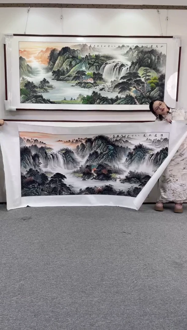 国画源远流长208*86纯手绘国画