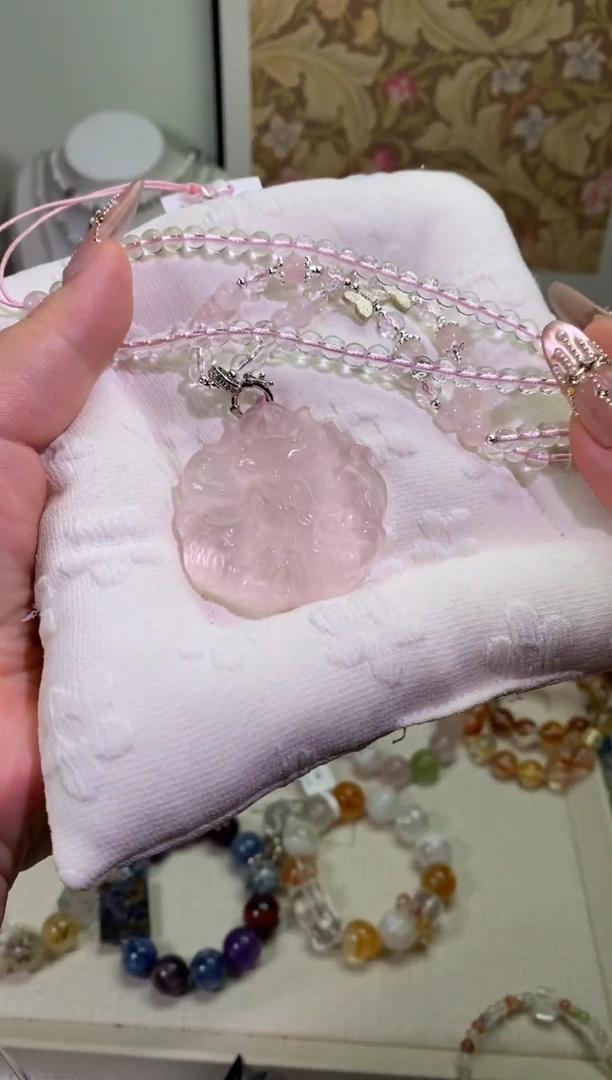 未镶嵌手串水晶粉水狐牌项链