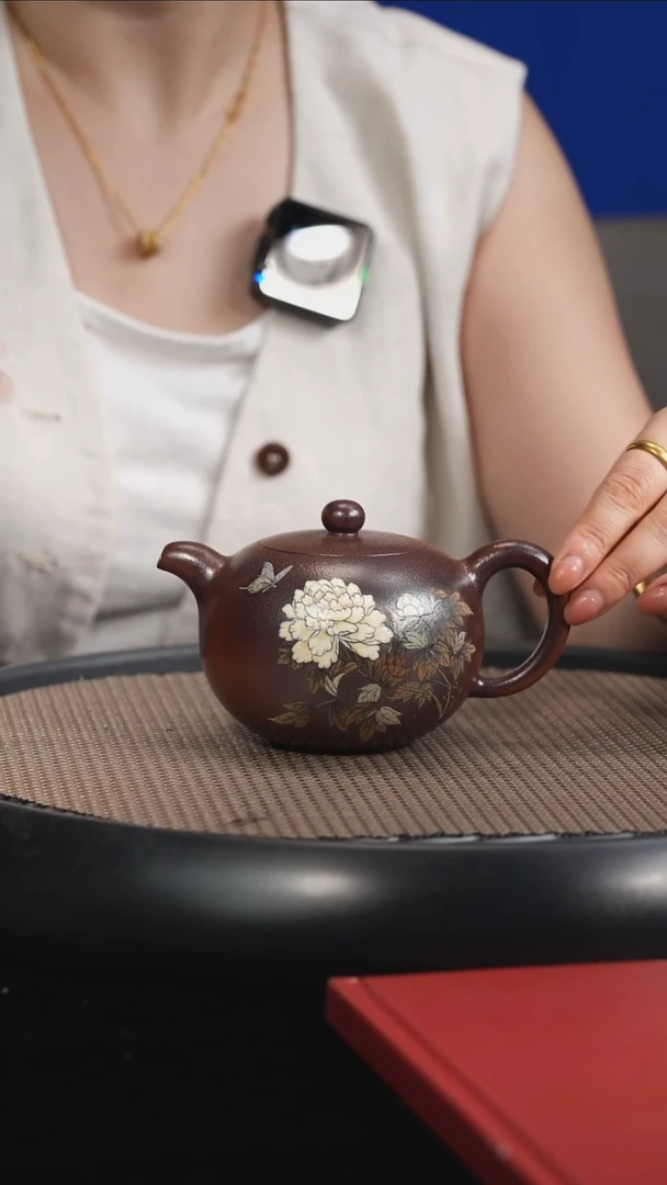 茶壶紫砂【F023】芙蓉珠+杯子+茶叶+墨宝宜兴紫砂SJJ