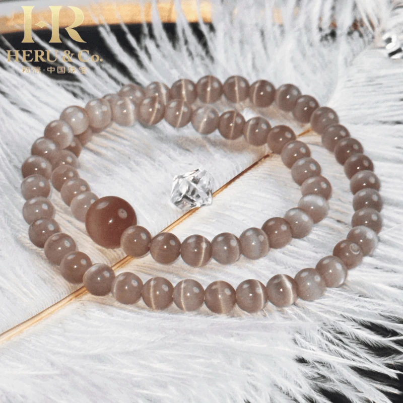 双圈烟紫猫眼手链 多样性发一 SL445