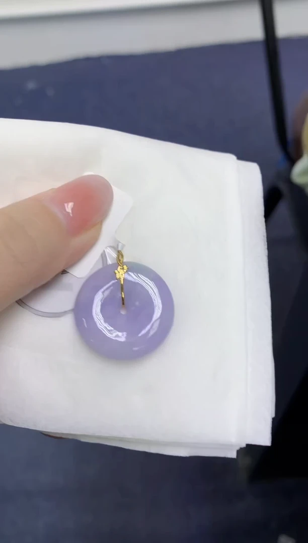 颈饰18K金镶嵌翡翠天然缅甸翡翠A货百元以上9元证书费自理