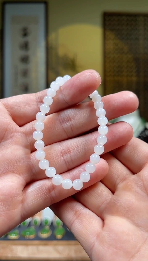 颈饰未镶嵌和田玉和田玉6mm白玉单圈