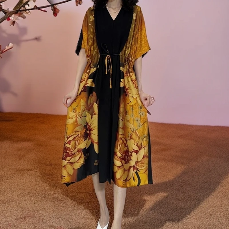 克妮米亚S015宽松夏季连衣裙女装连衣裙大码显瘦气质连衣裙