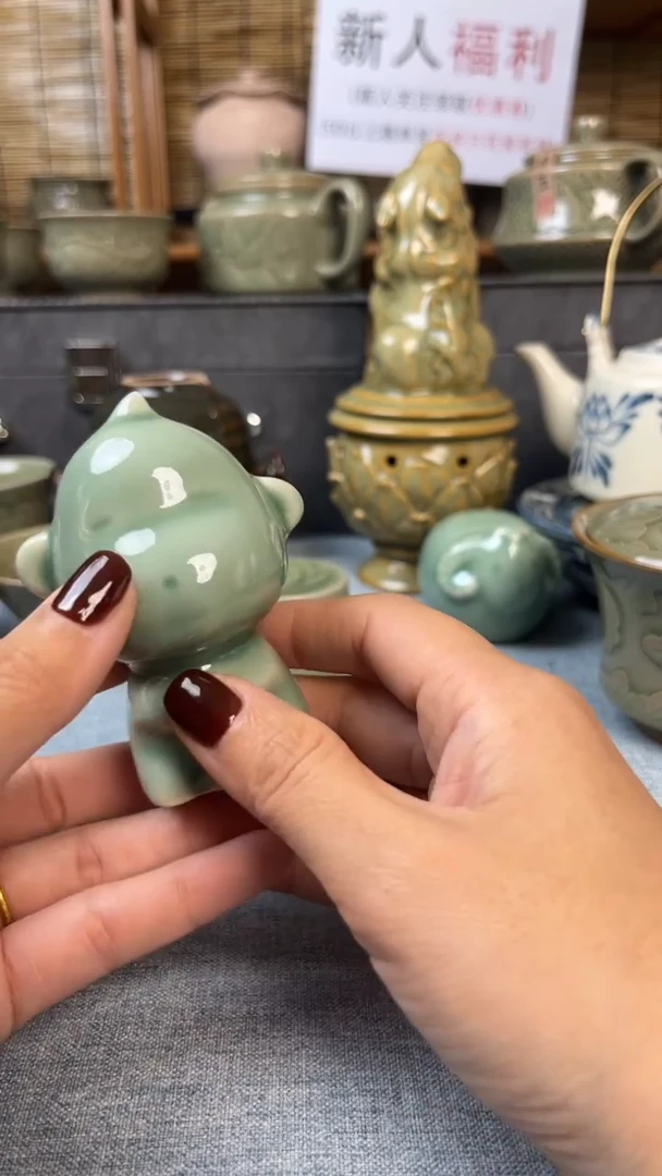 耀州窑陶瓷青瓷茶宠