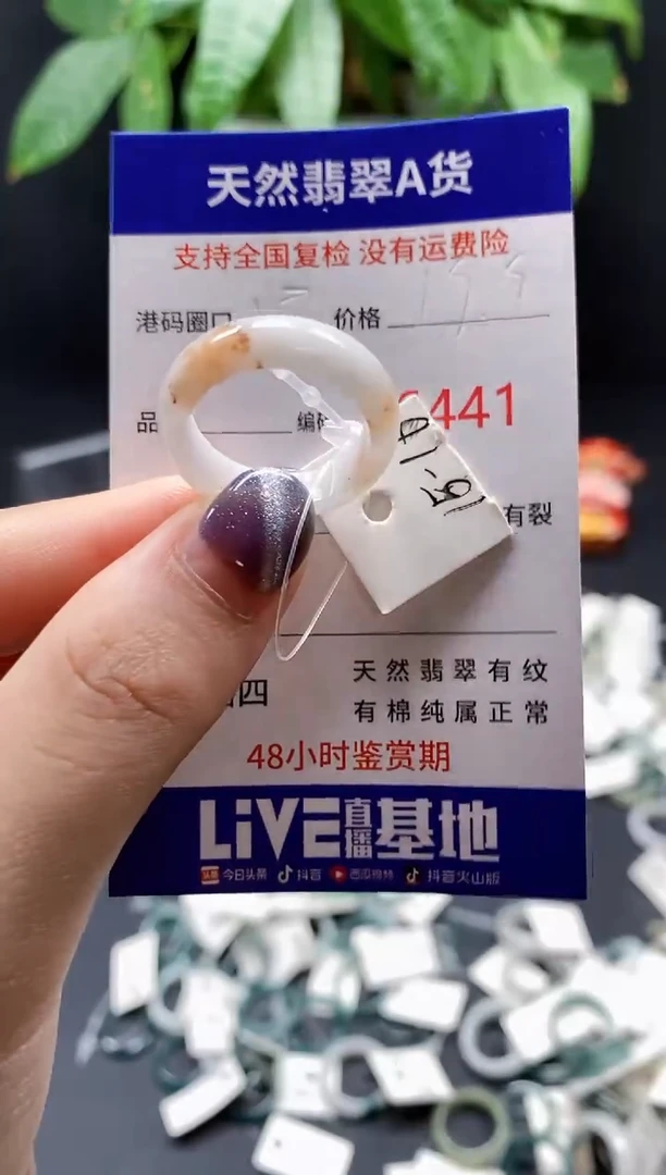 翡翠戒指未镶嵌 天然翡翠戒圈6441