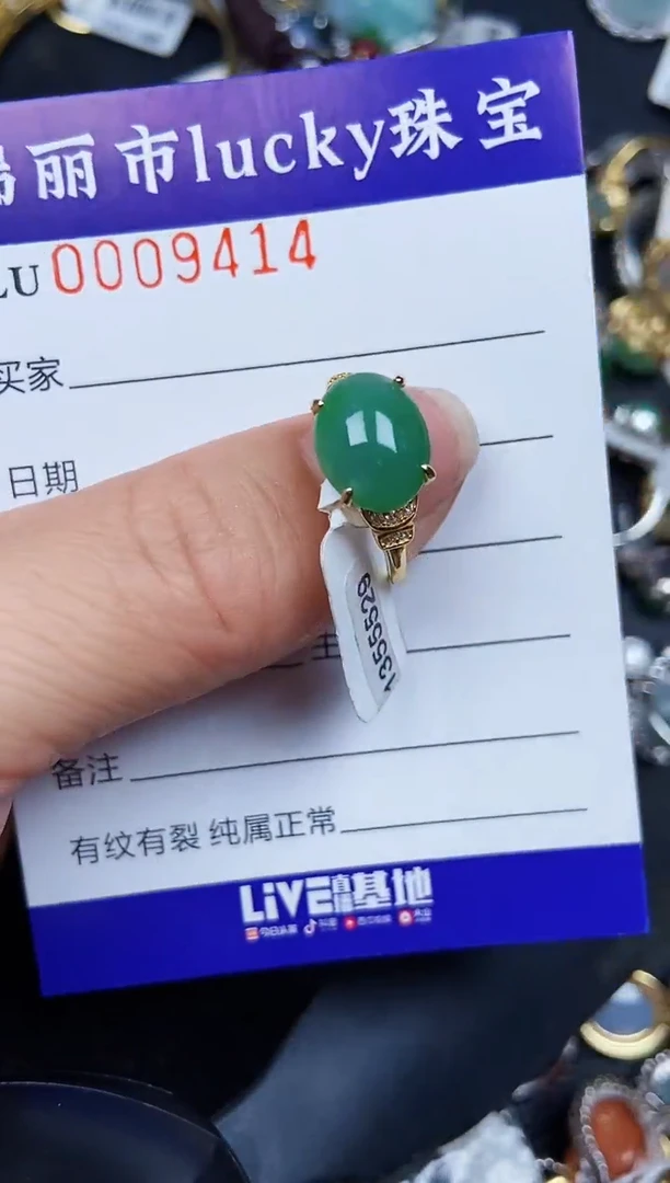 翡翠银S925镶嵌颈饰9414