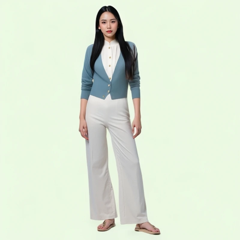 慵懒小香风高级感假两件毛衣女秋冬季新款减龄超好看气质针织上衣