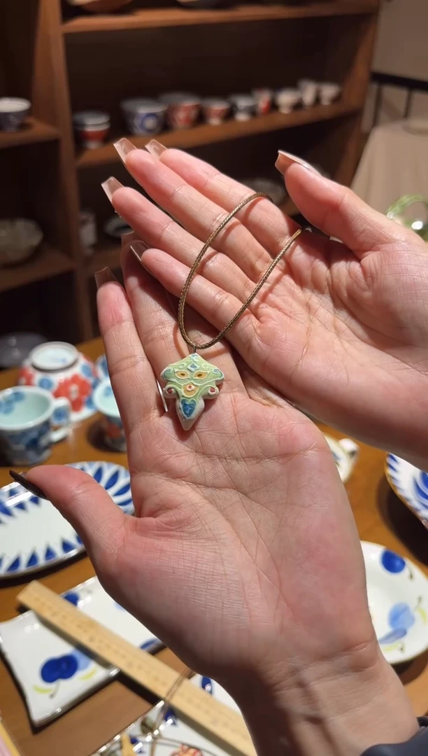 瓷片三星面具吊坠