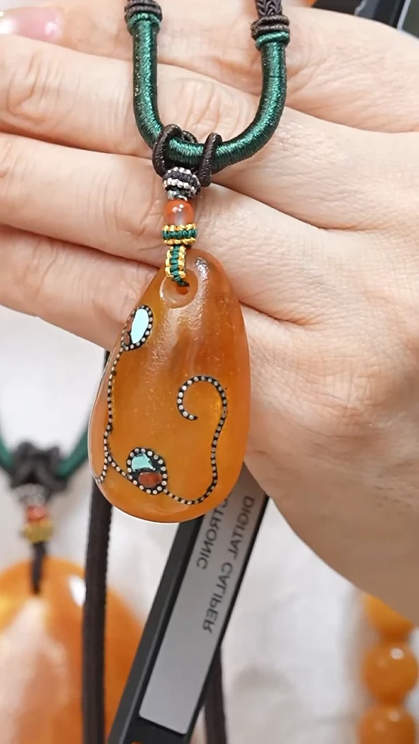 蜜蜡颈饰未镶嵌2925天然蜜蜡珠宝奇石全部保真