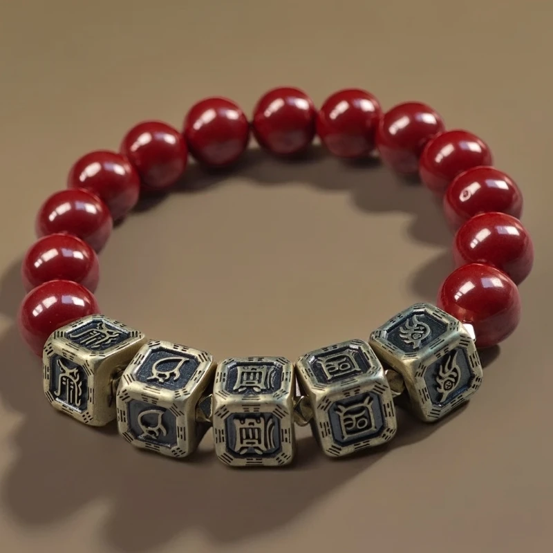 手链 道系文玩五岳图朱砂手串