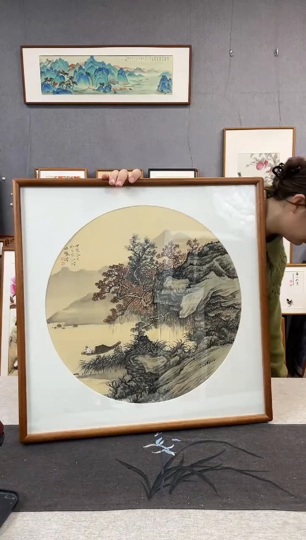 【闪购商品】国画手写手绘带框作品-52*52-武艳芳