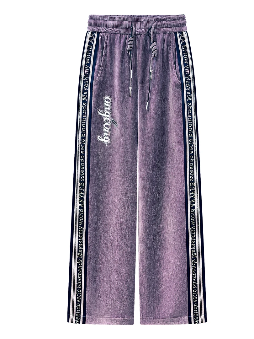 Robert Girme 秋款设计师款轻奢帽子烫钻百搭裤子#6219