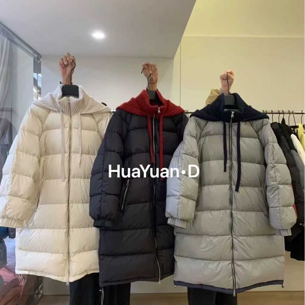 80165许愿成功~雨雨泡菜款针织连帽长款外套