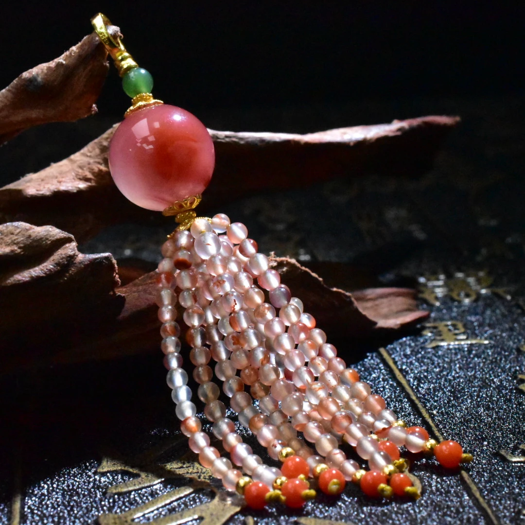 SJ【一九珠宝】S925银飘花单珠流苏挂坠卡13mm-多样性发一件 YJ1825