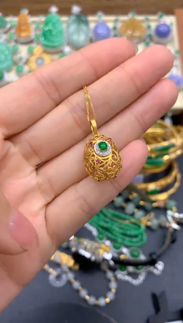 【闪购商品】翡翠颈饰18K金镶嵌230-中国好珍宝