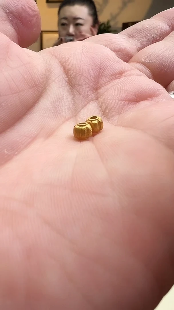 925银无古法灯笼珠1对