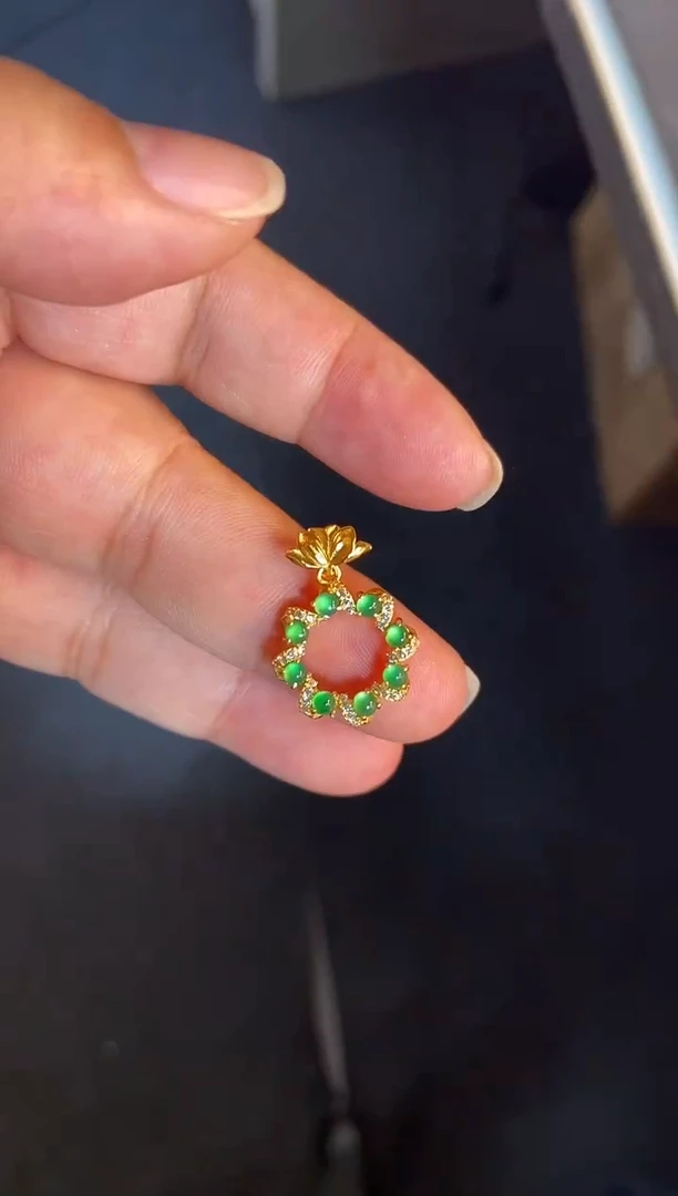 吊坠(不含链)银S925镶嵌翡翠1