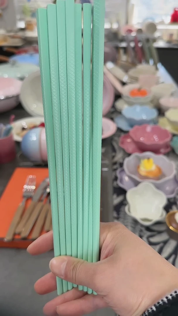 【闪购商品】瓷筷子SPS6双盒装-孔雀青