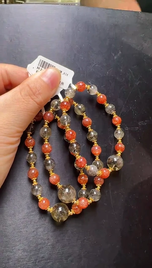 未镶嵌手串水晶黑羽配比手串 M20511 多样性发一