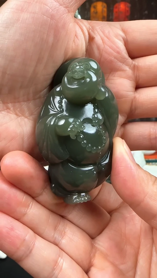 未镶嵌和田玉把件弥勒