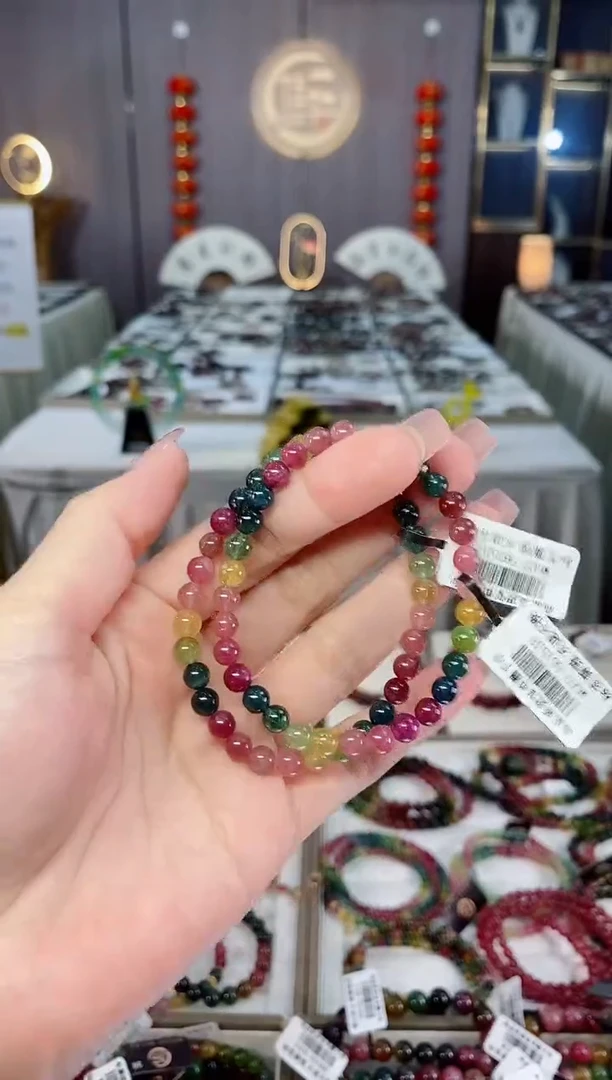 未镶嵌透体老矿碧玺单圈手串5mm+碧玺hon多样性发货一条