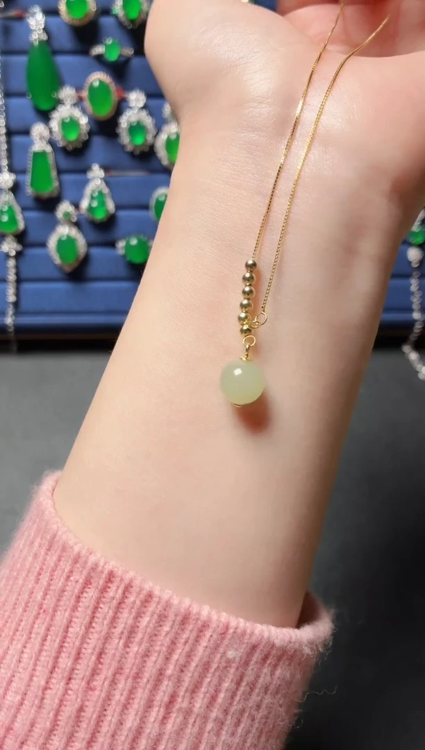 银S925镶嵌和田玉珠宝半成品20