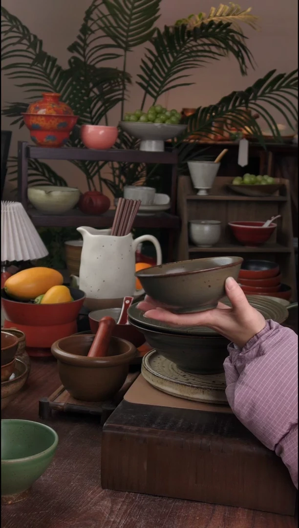 碗景德镇手工高温餐具春盛圆口