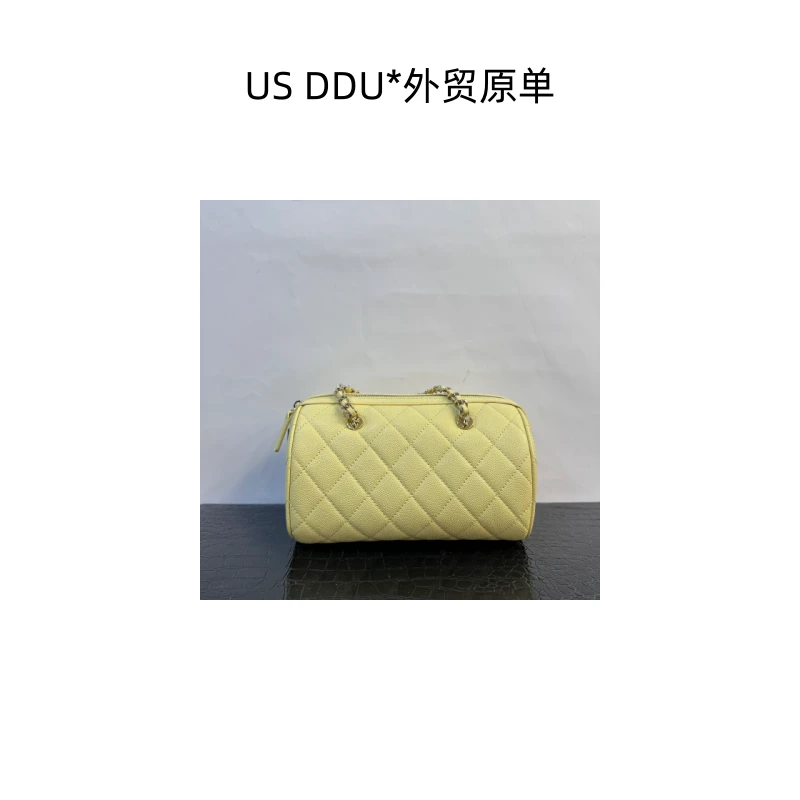 A282 黄色小保龄球典单根单肩款轻奢风法式轻奢斜挎包HC143-黄