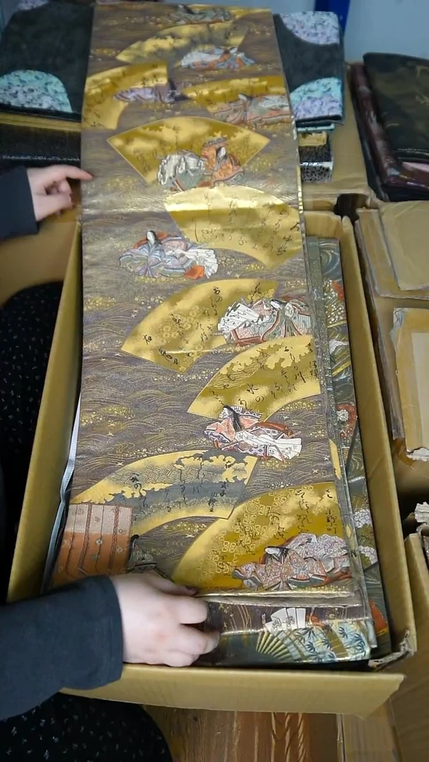 织绣11全通扇面人物丸带