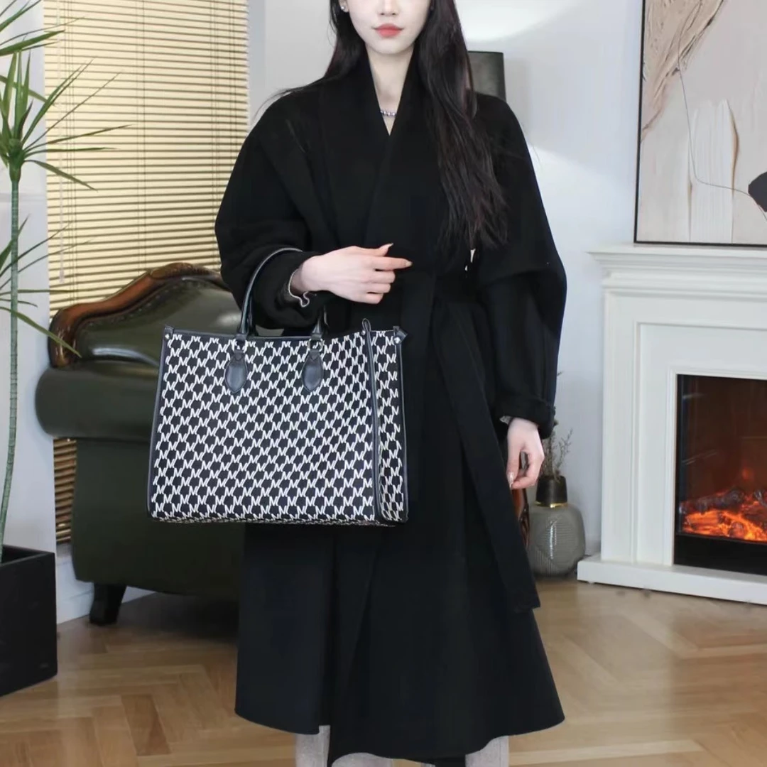 【赫拉天后】升级加厚赫本风长款双面羊绒大衣浴袍款慵懒风