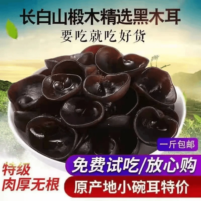 正宗东北黑木耳特产椴木秋木耳干货500g特级秋木耳肉厚无根