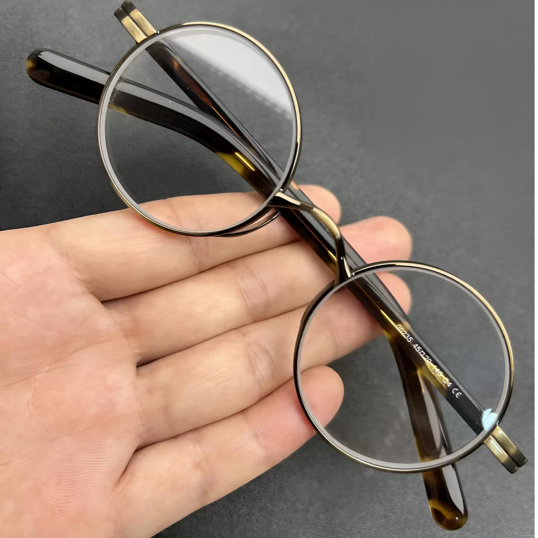 东海水晶老花镜复古圆形高档时尚舒适中老年防疲劳护目养眼平光镜