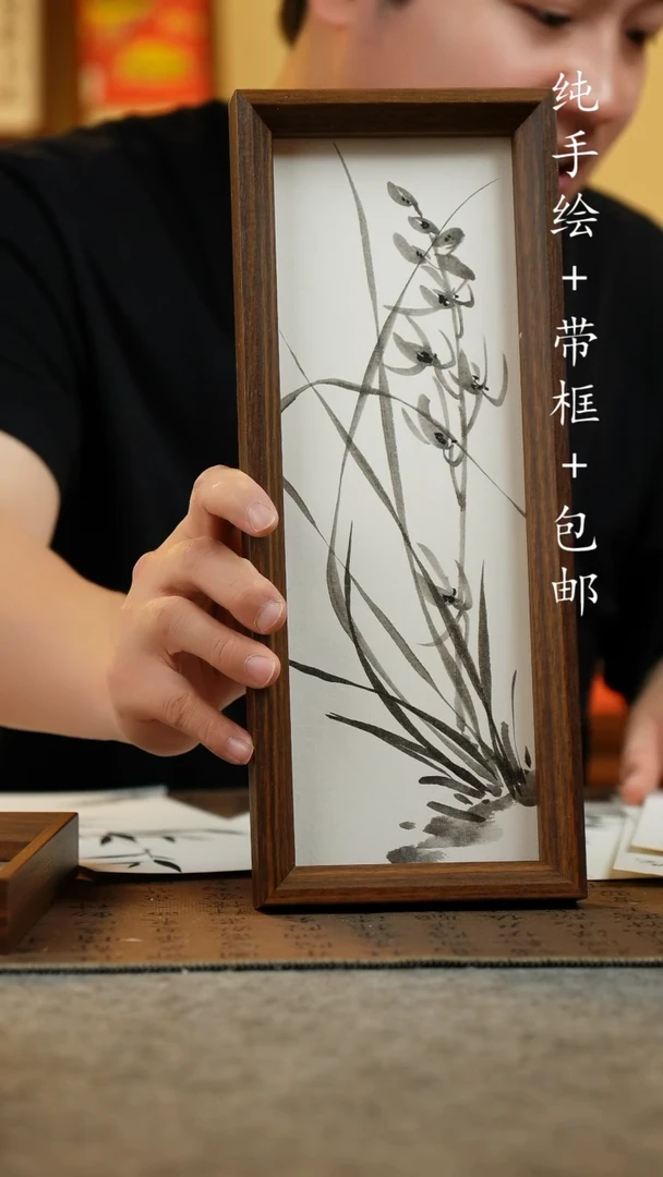 国画12.5*31.5纯手绘国风国画摆台