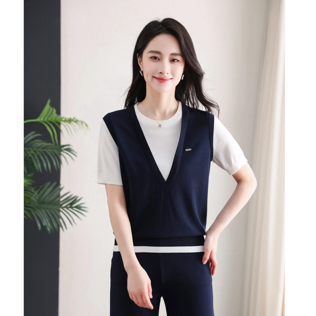 XII BASKET十二篮25年夏季新款假两件拼接时尚百搭减龄7C65206250