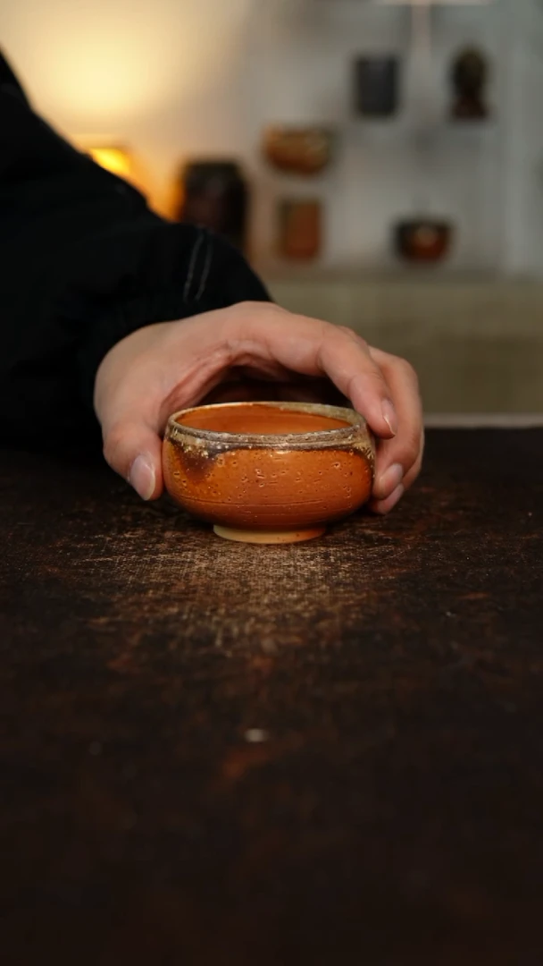 柴烧裸烧 金珍珠高足杯 80cc 146号