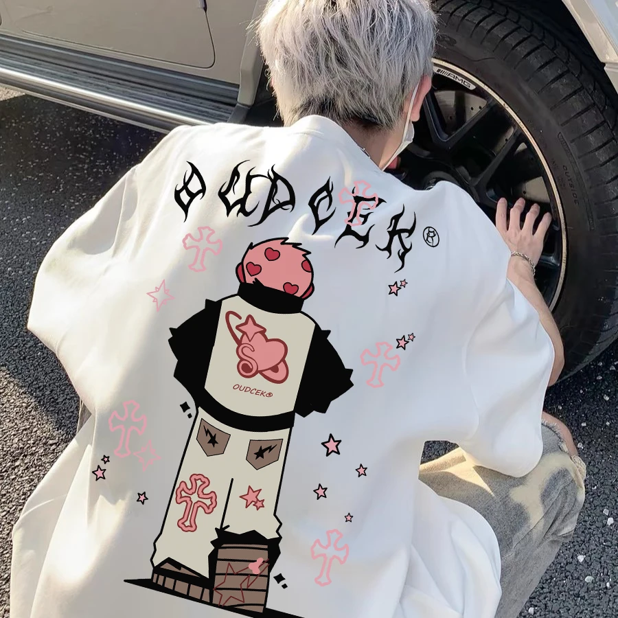 100%纯棉重磅美式潮牌潮流百搭短袖T恤ins时尚校园日系痞帅休闲风