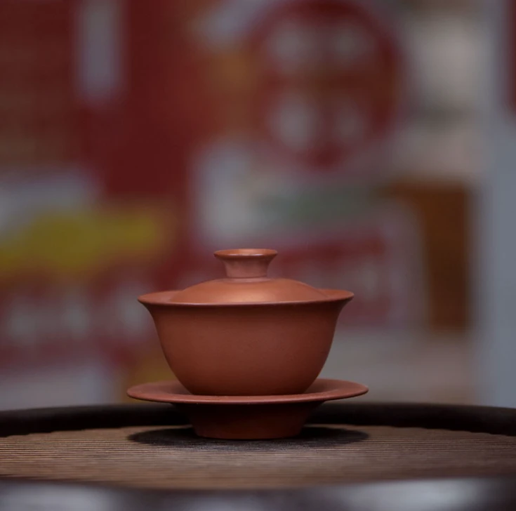 龙山朱砂 朱泥大盖碗