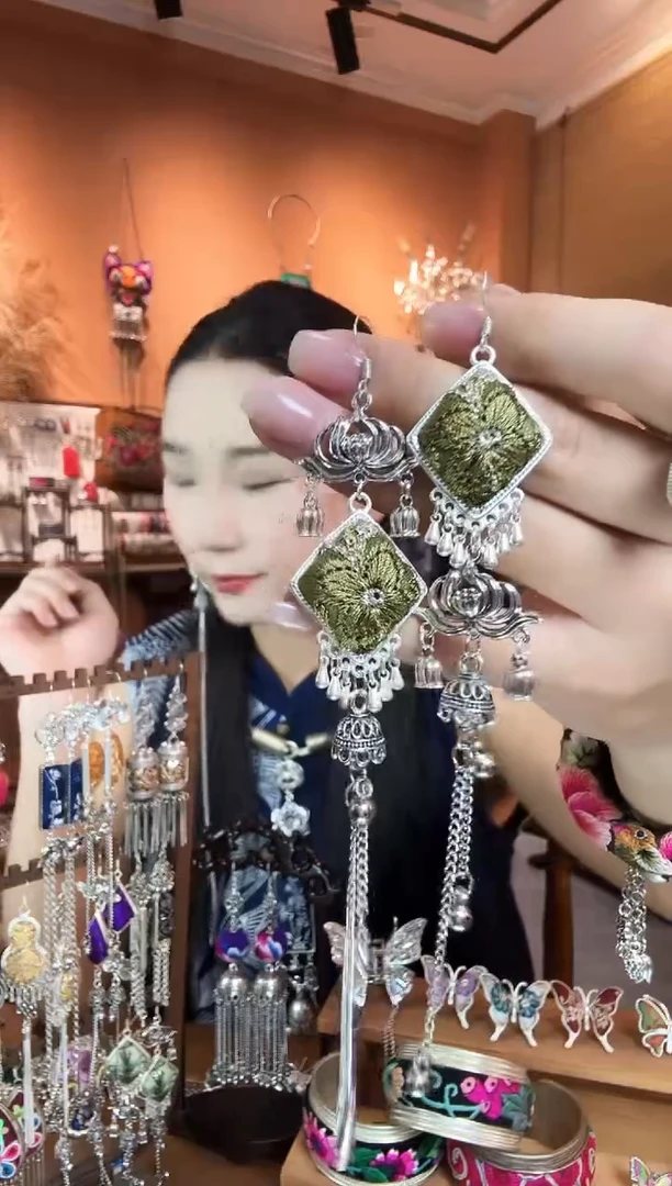 刺绣纯手工民族风耳环