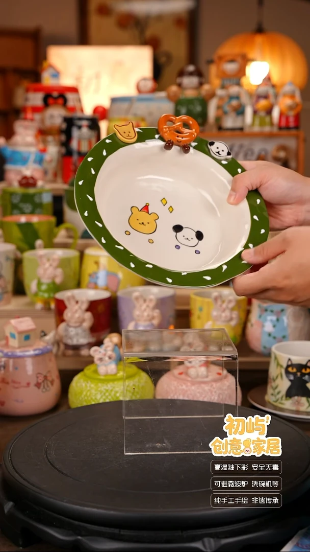 瓷初屿手工手绘陶瓷餐具健康釉下彩