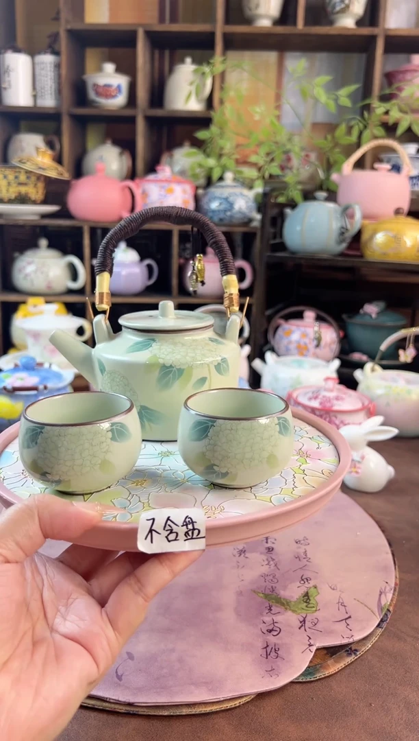 绣球花1壶2杯 不含盘的