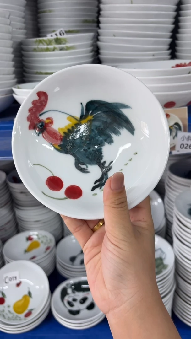 瓷片景德镇高温釉中彩-小胖碗