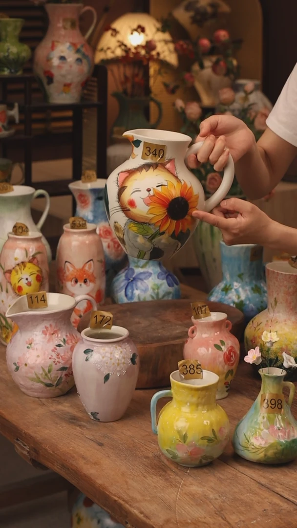 陶瓷景德镇设计师手作花器摆件侘寂风340
