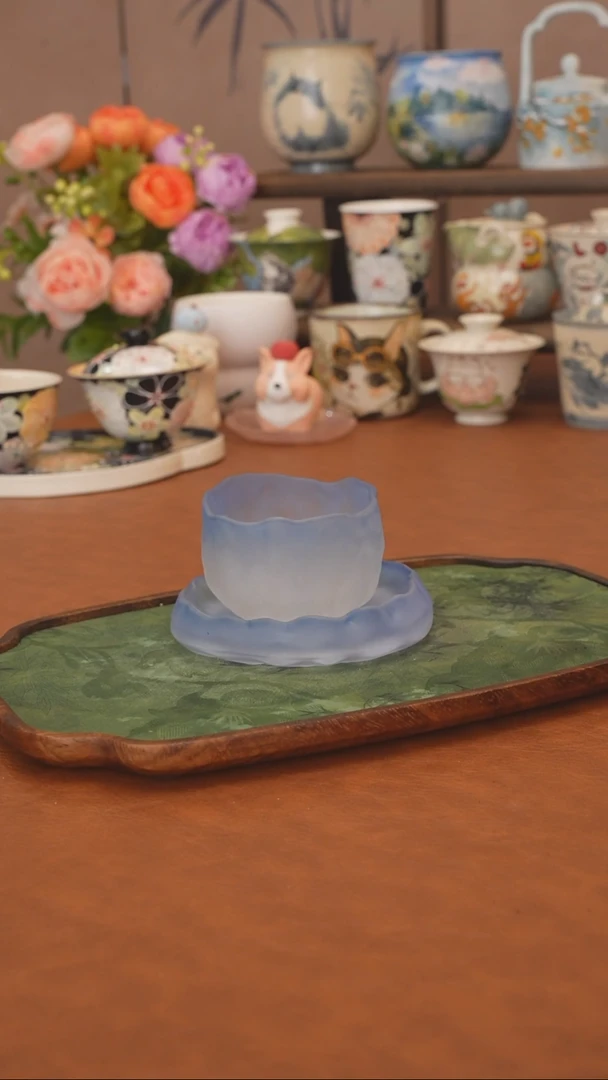 【落单】蓝琉璃杯套组