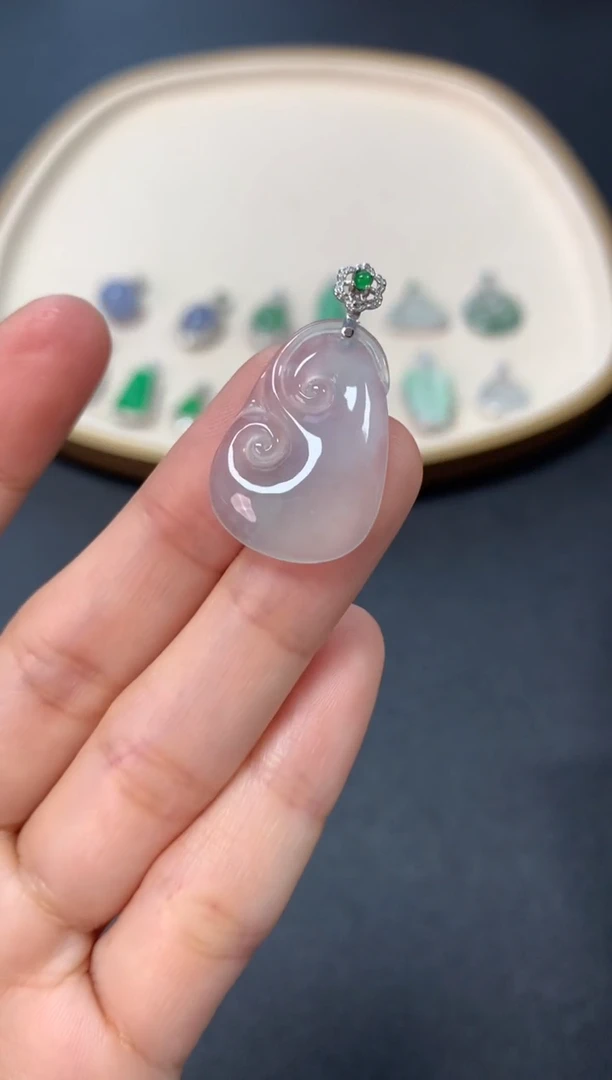 【闪购商品】翡翠吊坠(不含链)18K金镶嵌1980